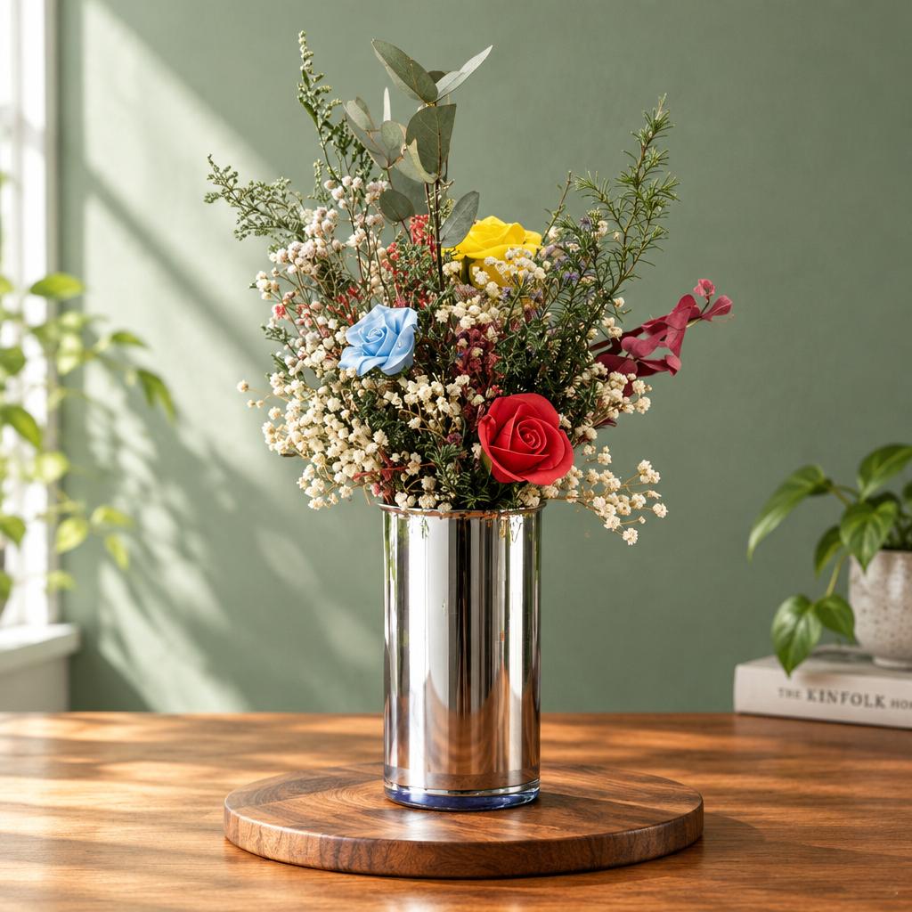 Florero espejo alto